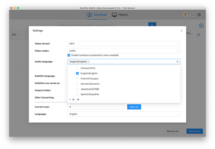  Audio Language Settings