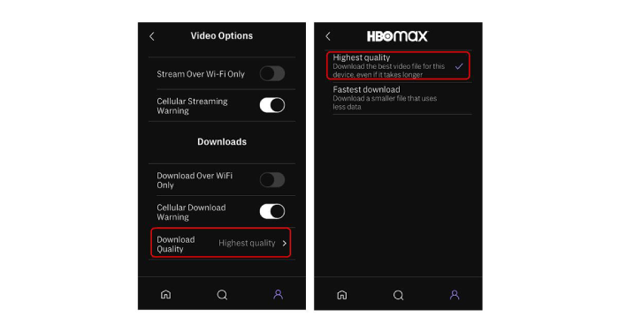 Change HBO Max Download Quality