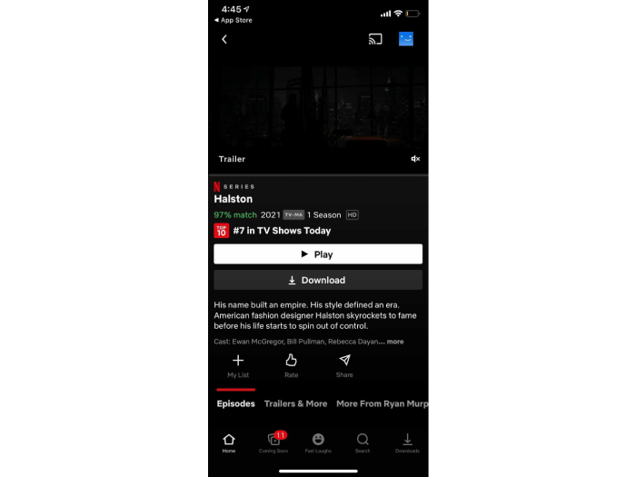 Netflix App Download Button