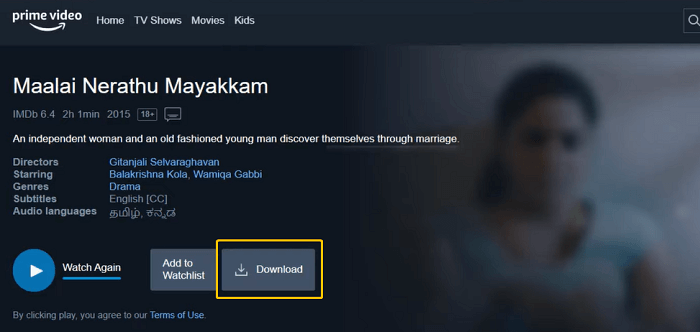 How to download movies and shows from  Prime Video