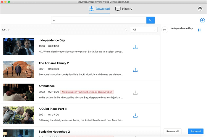 Downloading Amazon Prime Movies via MovPilot