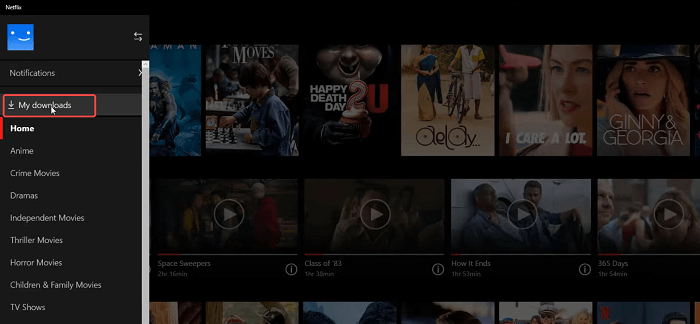 Find Netflix Video Downloads on the App