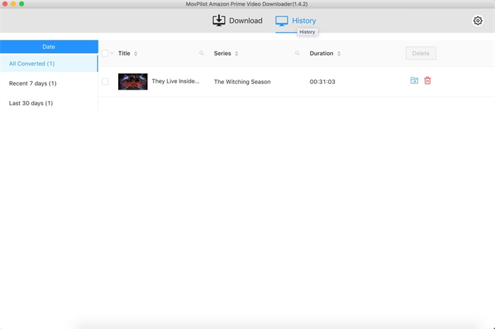 MovPilot Amazon Prime Video Downloader Download History