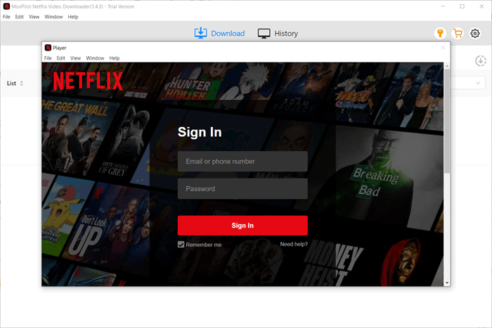 Log in to Netflix on MovPilot Netflix Video Downloader