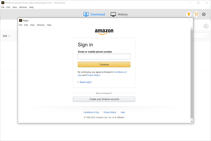 Log in to Amazon