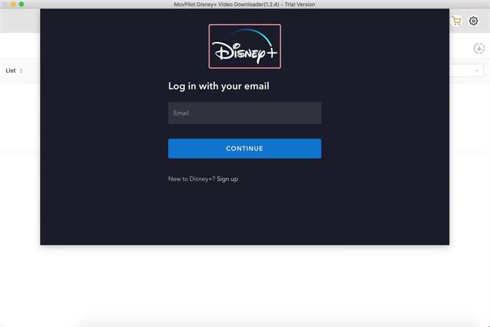 Login Page on MovPilot