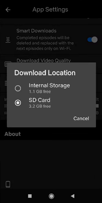 Change Netflix Download Location to SD Card