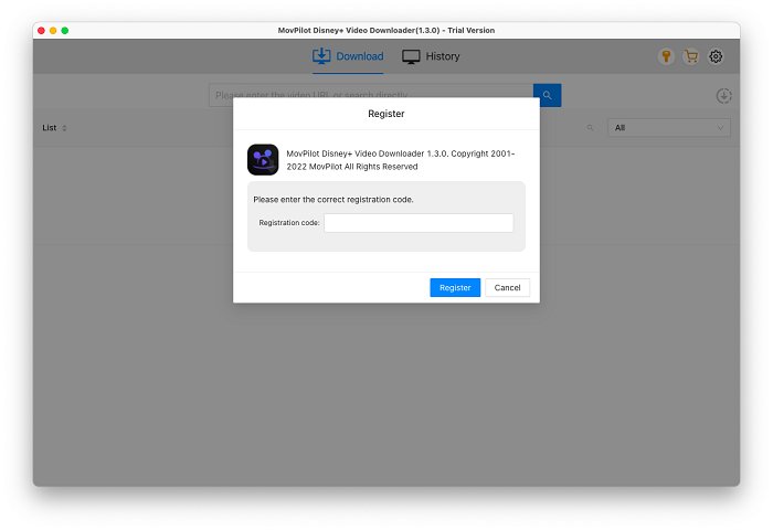 Register MovPilot Disney Plus Video Downloader