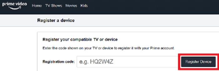 Register Amazon TV