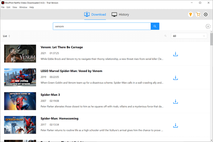 Search for Netflix Movie