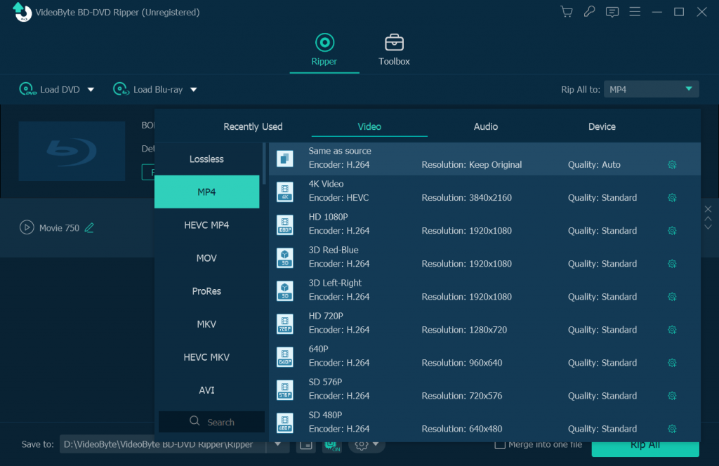 Select Output Format