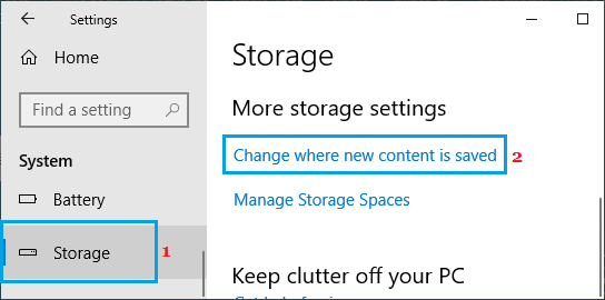 Windows Storage Settings
