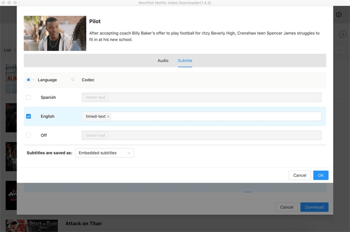 Output Settings on MovPilot