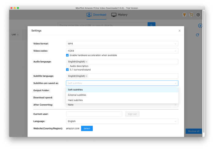 Set Up Output Settings