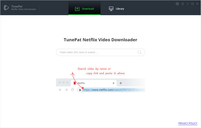 TunePat Netflix Video Downloader Interface