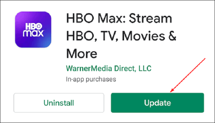 Opdater HBO Max-appen